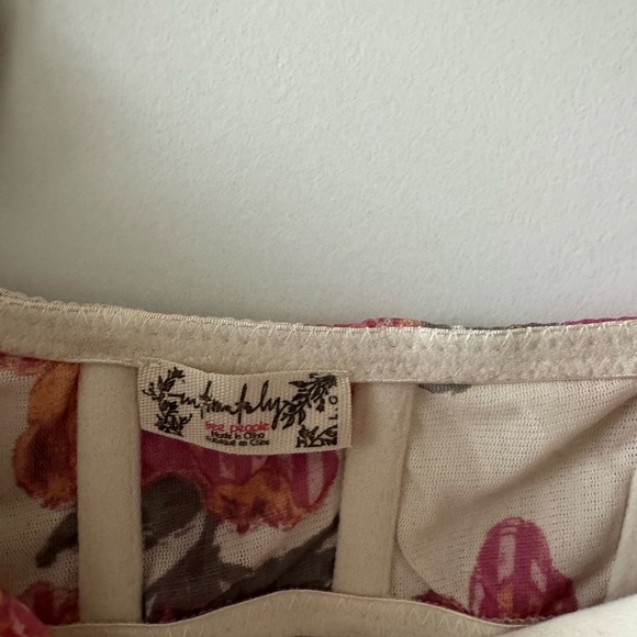 Free People Floral Layered Mesh Slipdress Size large - Picture 6 of 7